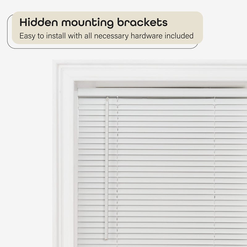 Achim Cordless Room Darkening Mini Blind - 34 Inch Width, 64 Inch Length, 1" Slat Size - Pearl White - Cordless GII Deluxe Sundown Horizontal Windows Blinds for Interior by Achim Home Decor - Image 3